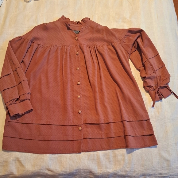 Tops - Polim women's size 38 or medium US dark dusty rose blouse, New